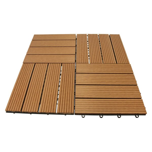 GALA-IMPORT WPC Holz Fliese 30x30cm (1m&sup2; = 11 Fliesen)